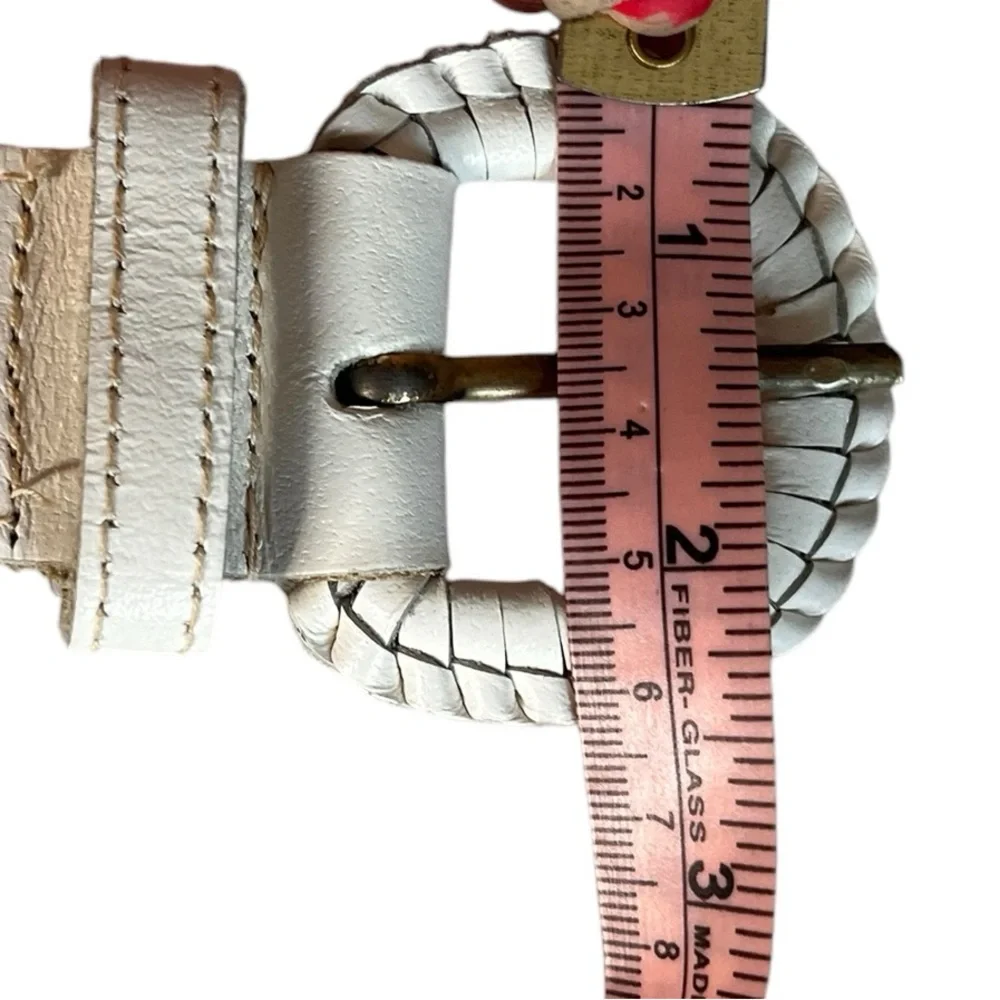 Leather white braided women’s belt India